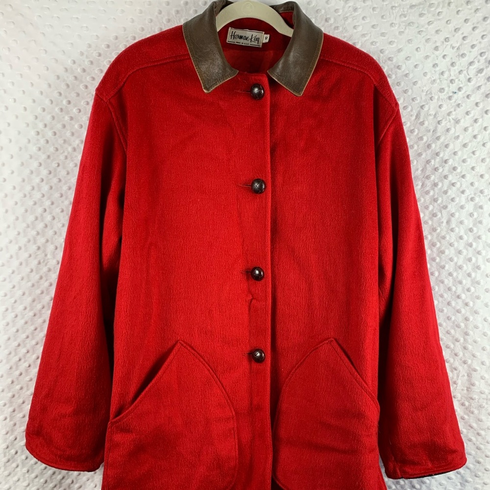 VINTAGE HERMAN KAY Coat Long Red Wool